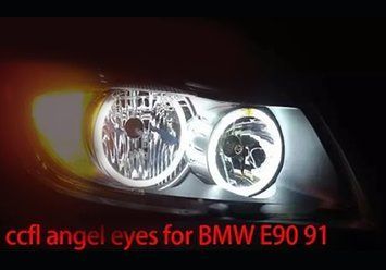 АНГЕЛЬСЬКІ ОЧЕНЯТА на бмв Е90, Е91. Angel eyes CCFL BMW . Колір - БІЛІ E90 Е91 - БІЛІ фото