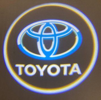 Лого дверей на батарейках Toyota blue. Безпровідне лого дверей&mdash;Тойота. Lazer door logo. TOYOTA Navy&mdash;безпровідне фото