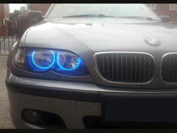 Яркие АНГЕЛЬСКИЕ ОЧЕНЯТА на бмв E36, E38, E39, Е46 из ГНУЧКОГО НЕОНУ. Angel eyes BMW E36, E38, E39, Е46. В наличии 12 цветов. 2мГНУЧКОГОНЕОНУ+конеткори фото