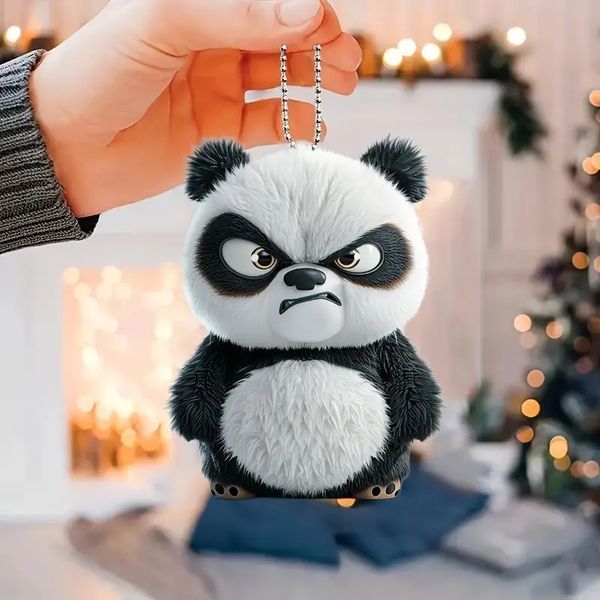 Деталізований 2D акриловий брелок Набундючена Панда, оригінальний подарунок для ключів рюкзака та сумки 01432PANDA фото