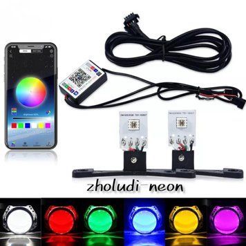 Світлодіодна підсвітка для лінз devil eyes Глазкі диявола RGB 7 кольорів WI-FI 3147828857 фото