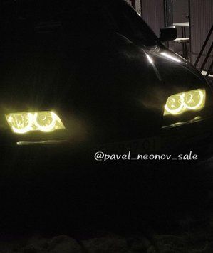 Ангельские глазки CCFL на bmw Е46 &mdash;ЖЕЛТЫЕ. Angel eyes. Глазки газовые на БМВ. ЖЕЛТЫЕ фото
