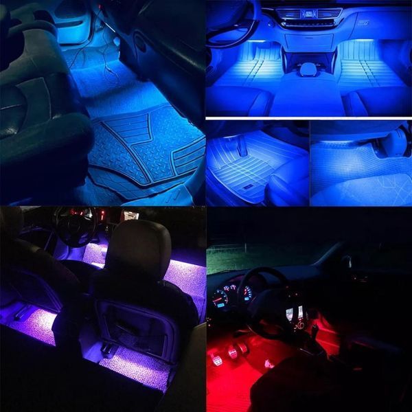 Підсвітка салону автомобіля Led RGB 4х12 у прикурювач (багатоколірна) + Музика 3147828863 фото