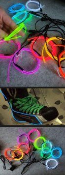 Підсвітка роликів EL Neon Холодний гнучкий неон для ковзанів. Ціна вказана за 1 метр круглого неону 2.2 мм+інвертор бат. 1м неон2.3мм+інвертор бат фото