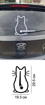 Наклейка КОТИК з хвостиком. Цвет ЧЕРНЫЙ. Cat-04 ЧОРНИЙ фото
