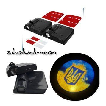 Бездротові лого дверей герб України Lazer door logo Emblem of Ukraine UKRAINEБезпровідне лого фото