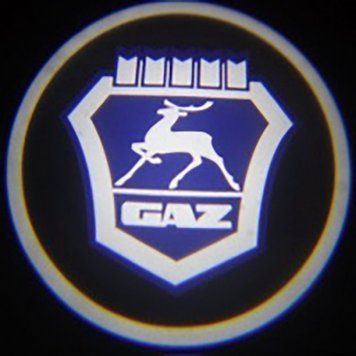 Подсветка двери лого ГАЗ. logo door GAZ.Цвет СИНИЙ. Врізне лого дверей фото