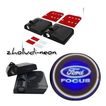 Бездротові лого дверцята Форд Фокус Lazer door logo Ford Focus Безпровідне лого дверей. фото