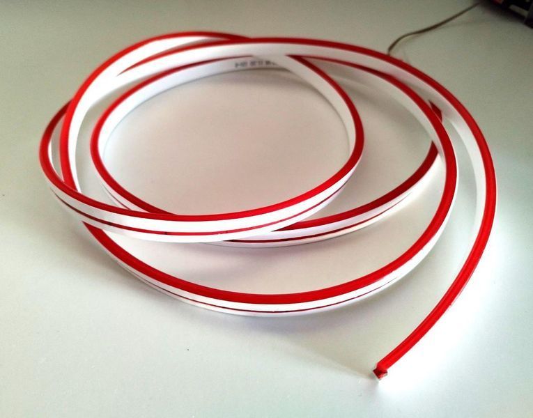 Яскравий світлодіодний неон 6х12mm 12V-LED Felex NEON 120д/м. (кратність різання 2.5 см). Колір &mdash; червоний. ЧЕРВОНИЙ різу 2,5см фото