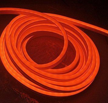 Яркий светодиодный неон 8х16mm 12V-LED Felex NEON 120д/м. (кратность резания 2.5 см). Цвет ПОМАРНЧЕВЫЙ. ОРНАЖ різу 2,5см фото