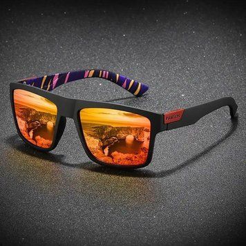 Червоні поляризовані UV400 спортивні окуляри POLARIZED унисекс, лінзи TAC,класичний квадратний дизайн. glasses020 RED UV400 фото