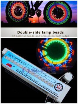 Яркая многоцветная подсветка колес 32Led на спицы "RGB"-двухстороняя 2 фото