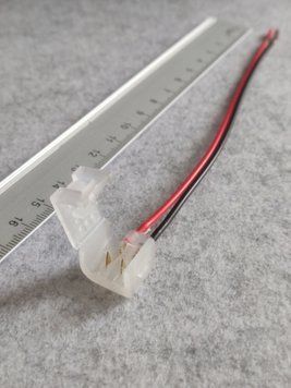 Конектор для світлодіодного неону (LED Neon Flex)5х12 мм (Провід + 1 затискач). Без пайки. Без пайки. фото