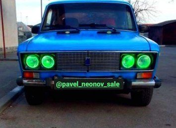 Ангельські очі з гнучкого неону на будь-яку фару-ЗЕЛЕНІ. (НЕ ФАРЫ!) Комплект на одне авто) ЗЕЛЕНІ БЕЗ ТОЧОК! фото