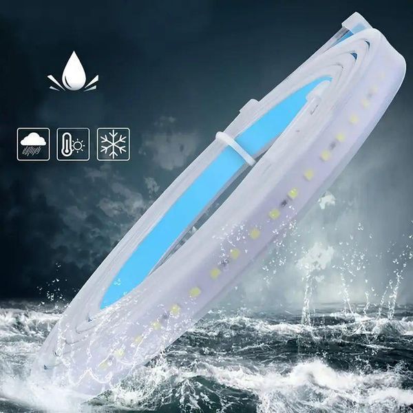 Гибкая LED подсветка дверей автомобиля 2 в 1 Белый с красным 12V 2х120см VDA_DRL-red_red-white фото