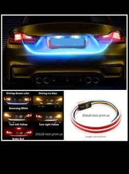 🔥 Унікальна багатоколірна підсвітка кришки багажника RGB + поворот 72 SMD &ndash; Виділяйтеся на дорозі! 🚗 Динамічна фото