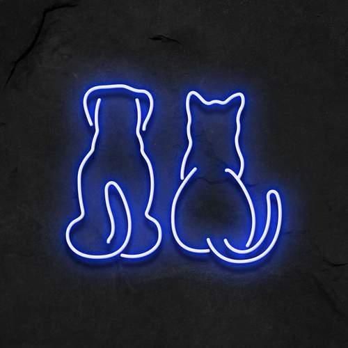 Неоновая вывеска "КОТ", LED вывеска, неоновая надпись 3147827670 фото