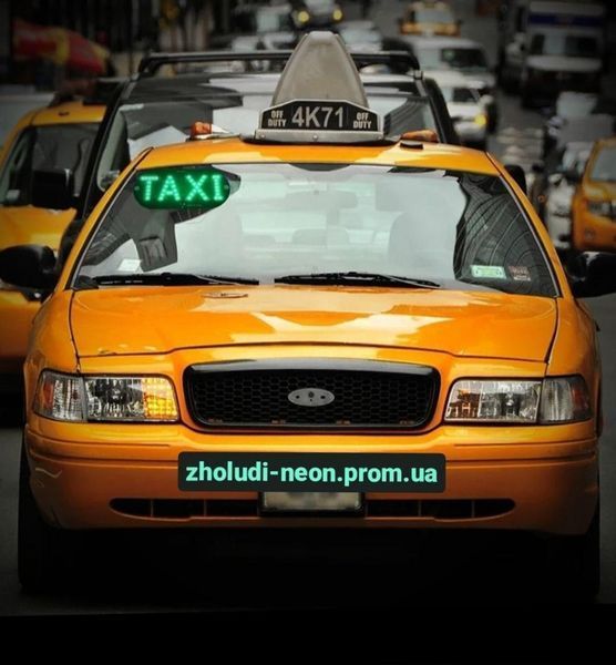 Яскрава світлодіодна табличка TAXI такси з кнопкою та USB 19х6.3 см універсальна авто підсвітка на лобове скло на присосках червон TAXI011-Red-Green-USB фото
