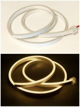 Світлодіодний неон FLEX ( Неон Флекс, FlexNeon). 120"-2835 12V &mdash;Синій.!) ТЕПЛИЙ БІЛИЙ 1СМ 6 Х12 ММ фото