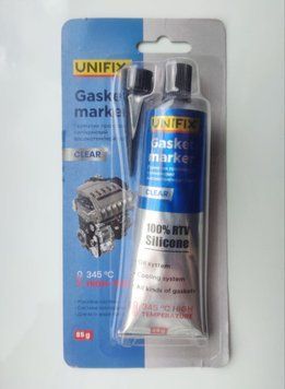 Термостійкий 345&deg;С прозорий герметик UNIFIX. Високтемпературний клей для стікла фар. Прозорий силіконовий клей. 3147830798 фото