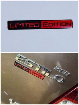 Алюмінієва наклейка,стікер LIMITED EDITION(емблема 3D) для авто, мото, вело. Колір RED BLACK. Розміри 10,6см х 1.1см. !7Т102753М15 фото