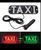 Яркие свладежные таблички TAXI для такси.