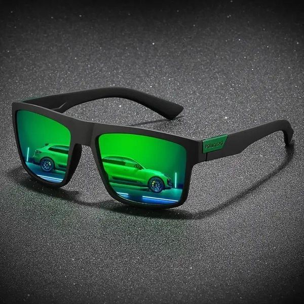 Поляризовані UV400 спортивні окуляри POLARIZED унісекс, лінзи TAC,класичний квадратний дизайн/ glasses022 Silver-black фото